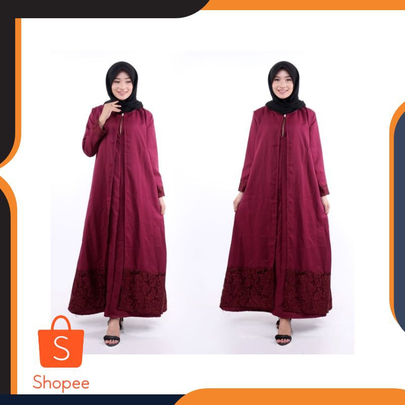 Terlaris GAMIS SAIRA SABYAN BROKAT KEBAYA DRESS MOSCREPE PREMIUM Elegan