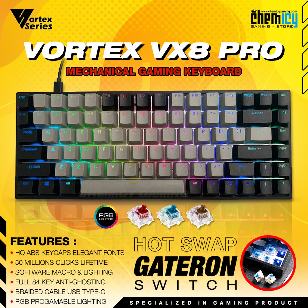 Jual Vortex VX8 Pro RGB Hotswap Mechanical Gaming Keyboard Indonesia ...