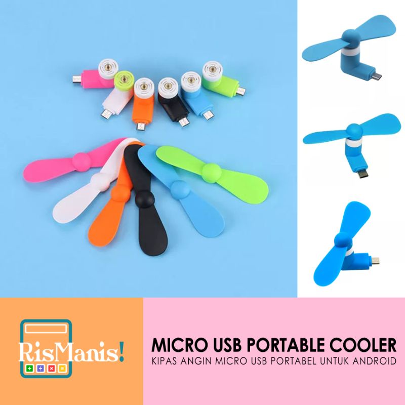 MICRO USB PORTABLE COOLER - Kipas Angin Kecil Khusus HP Support OTG Mini Fan Lucu Handphone Android