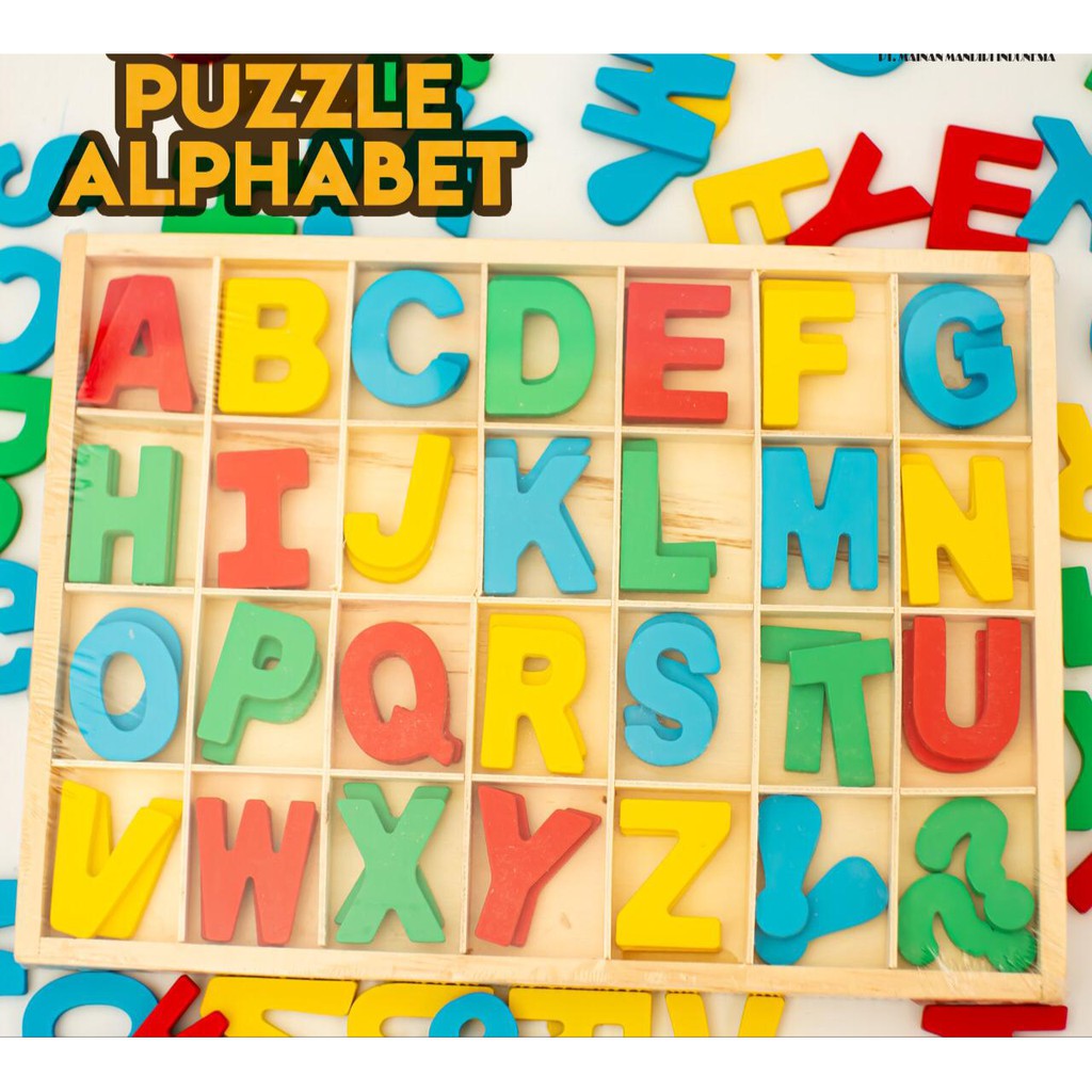 Puzzle Kayu Huruf - Mainan Edukasi Anak Wooden Alphabet