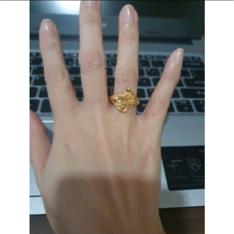 cincin wanita model classic elegant emas asli