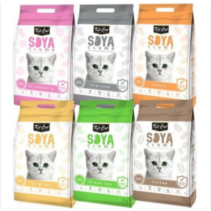 pasir kucing kit cat soya clump 7 litter - pasir wangi natural kit cat soya