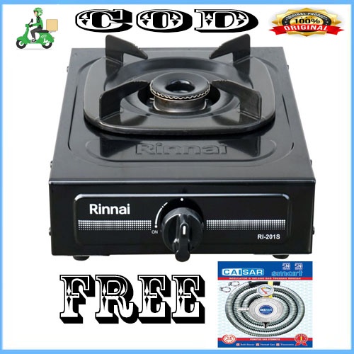 PAKET Rinnai RI-201S Kompor Gas 1 Tungku Rinnai RI 201 S FREE SELANG REGULATOR PAKET ORI