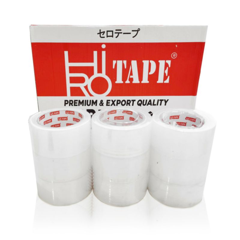 LAKBAN COKLAT PUTIH HIRO TAPE 45mm*90 YARD Super Lengket