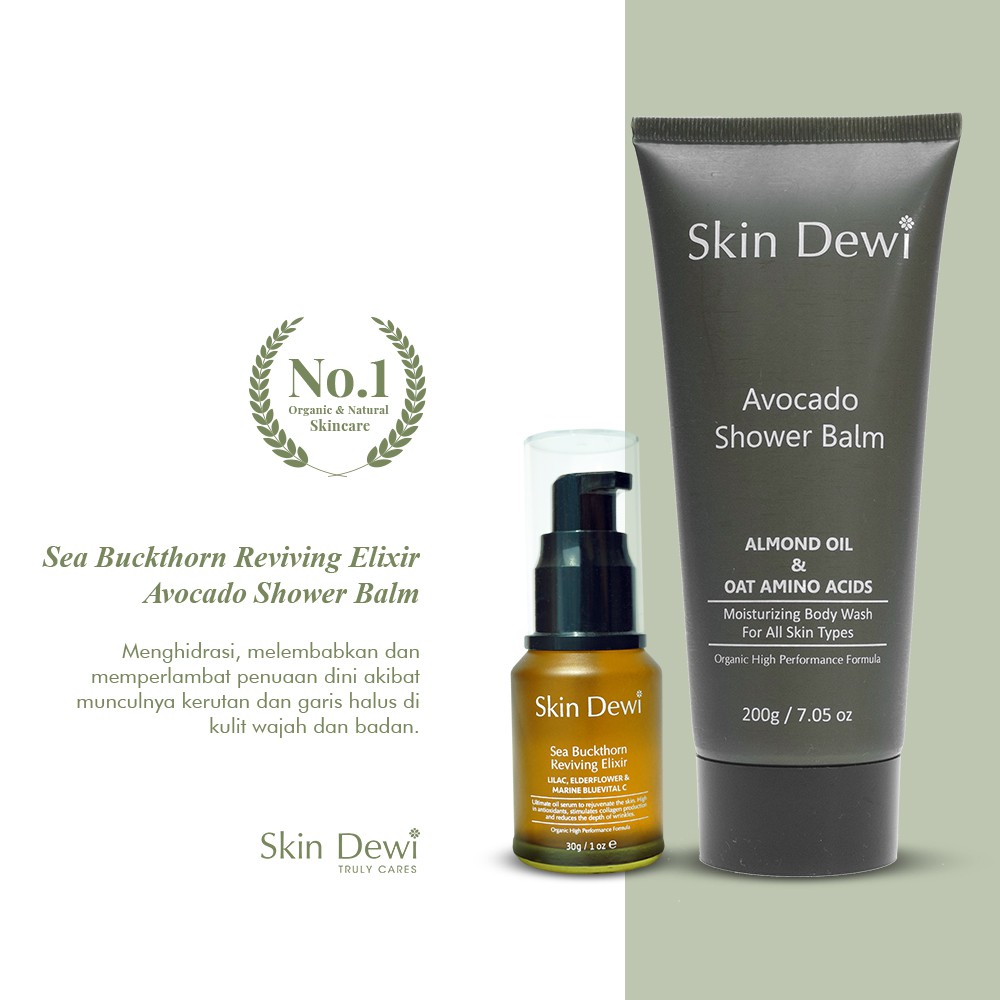 

Skin Dewi Sea Buckthorn Reviving Elixir 30ml + Avocado Shower Balm 200gr