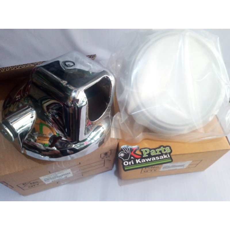Batok Belakang Lampu Depan Ninja SS Original Kawasaki Sudah Lengkap Baut