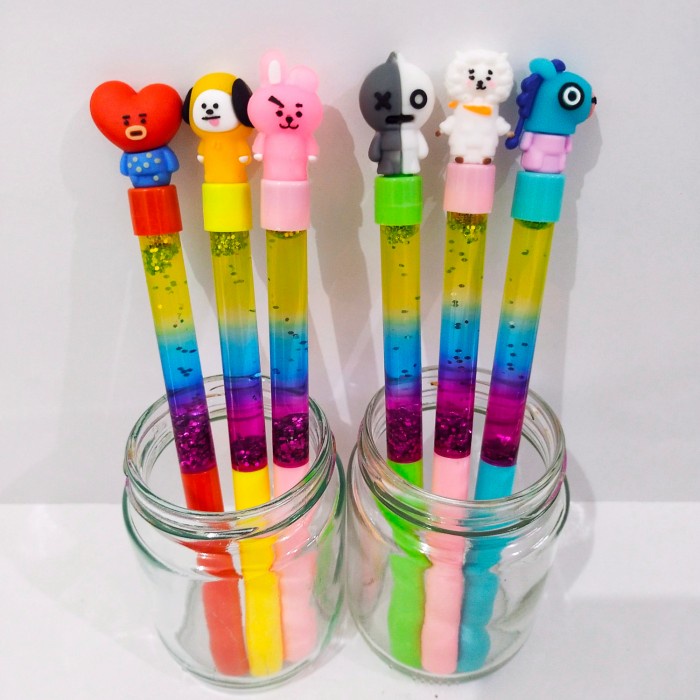 

pulpen/pen/pena/gel/gliterr/motif/harga lusinan/peralatan sekolah