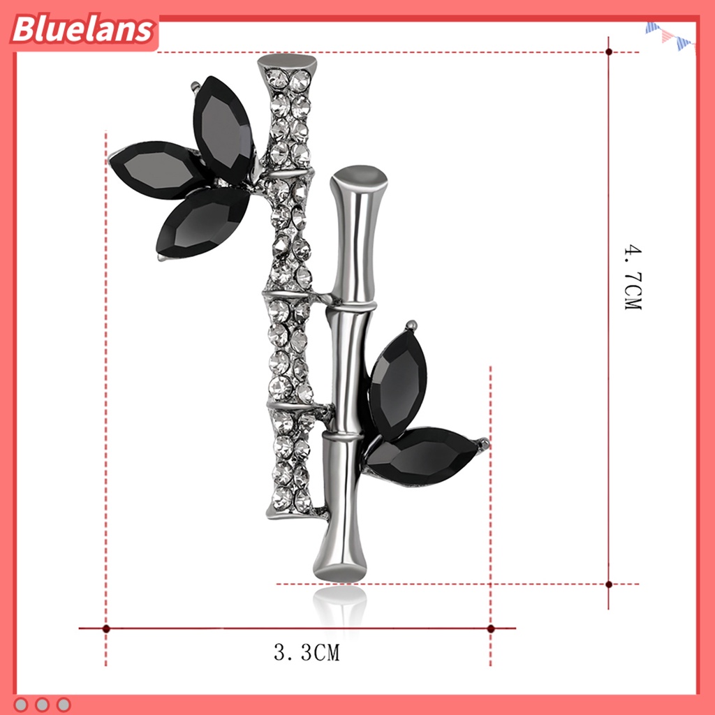 Bluelans Bros Pin Silver Desain Bambu Lucu Anti Karat Untuk Wanita