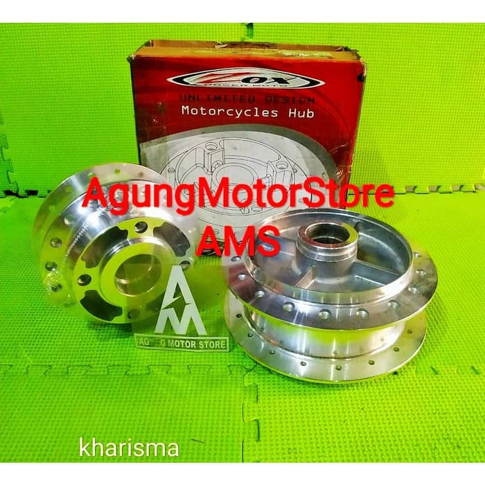 Tromol SET Depan Belakang Merk ZOX HONDA SUPRA X 125 - KARISMA chrome