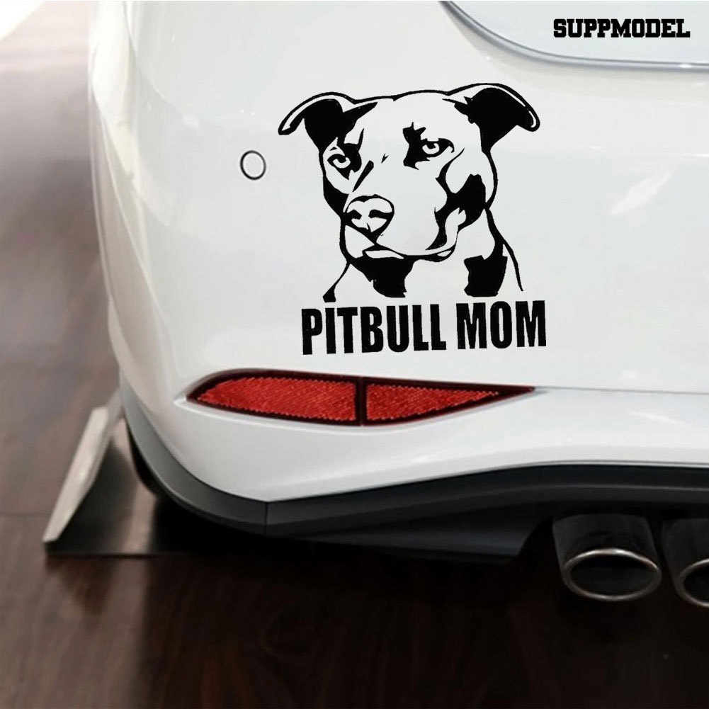 Stiker Reflektif Motif Anjing Pitbull Mom Untuk Dekorasi Bodykaca Mobil