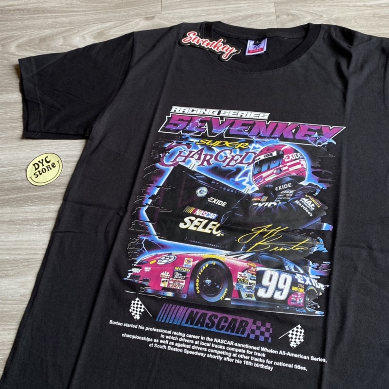 T-SHIRT STREETWEAR KAOS DISTRO ORIGINAL SEVENKEY x NEXTTIME SPESIAL ART NASCAR RACING SERIES | KAOS HITAM PRIA WANITA | OVERSIZE