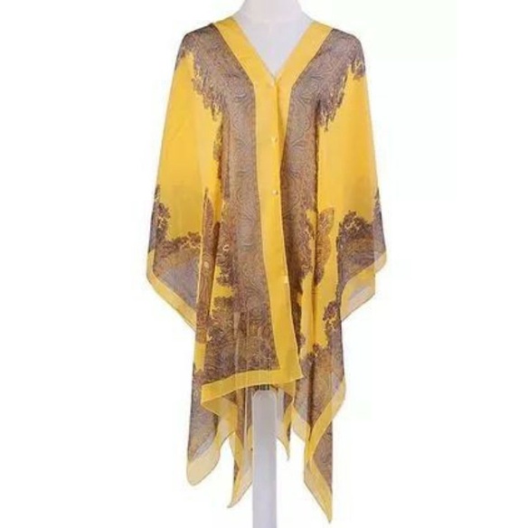 Scarf outer / selendang Viral TIK-TOK / Selendang import / outer scarf /Syal pantai / scarf /scarf Pantai-Kuning