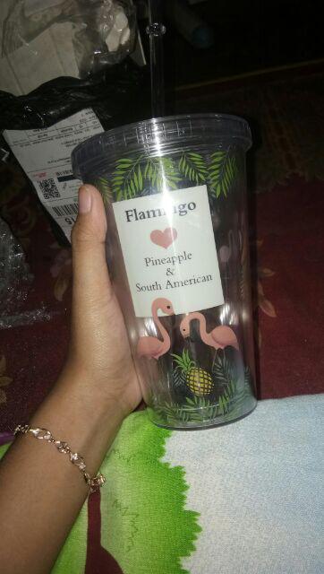 Tumbler Sedotan , Gelas Minum Sedotan ! Flamingo, Tumbler Sedotan Stainless Steel, Tumblr With Straw