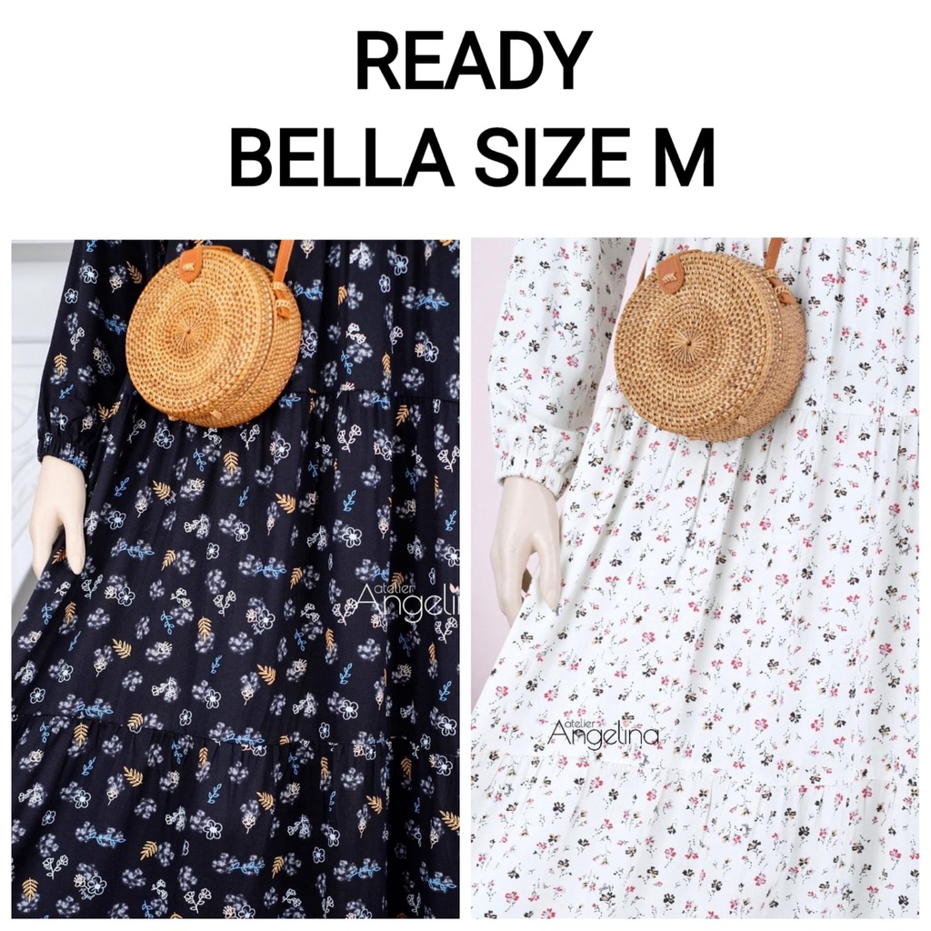 (SIZE M) NWT BELLA DRESS - SMOKEY BLACK & PETITE FLEUR BROKEN WHITE ATELIER ANGELINA (NANURA SHOP)