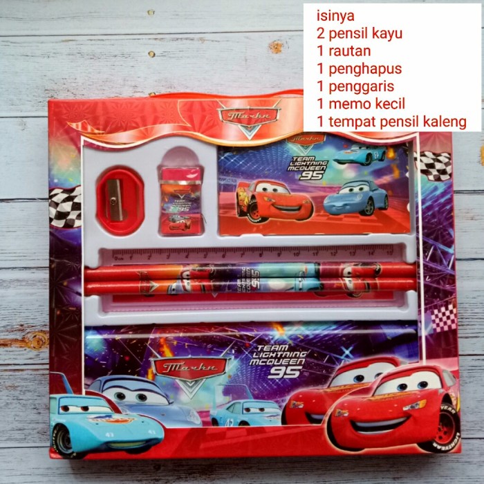 

Trendi Study Studi Set Alat Tulis Tempat Pensil Set Karakter Cars Mc Queen Limited