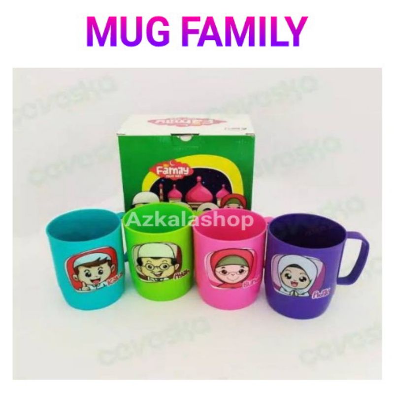 Mug family set dapat 4 pcs gelas mug