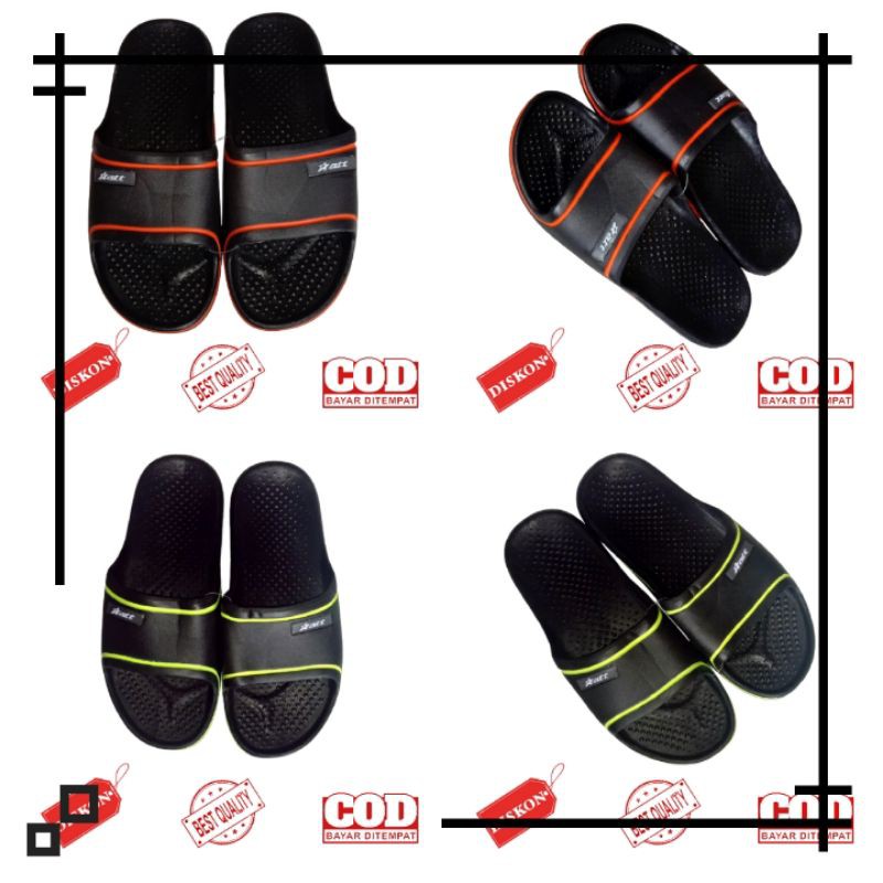 Sandal selop Karet pria ATT hitam