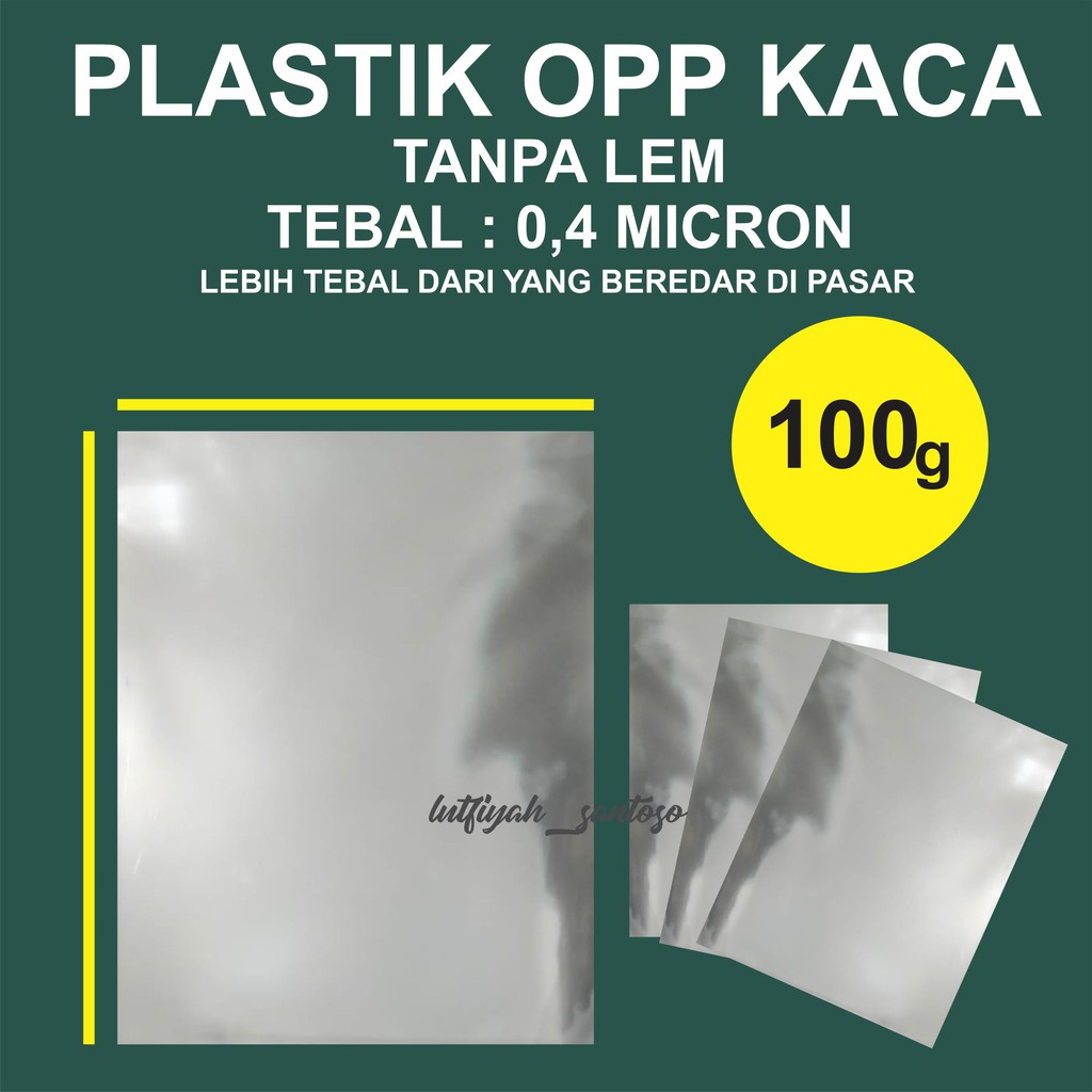 

PLASTIK OPP TANPA LEM BERAT 100g Lebar 7-9cm Murah Harga Grosir