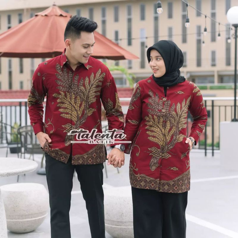 Batik couple modern bahan katun baturaden /batik couple lamaran /batik couple nikahan