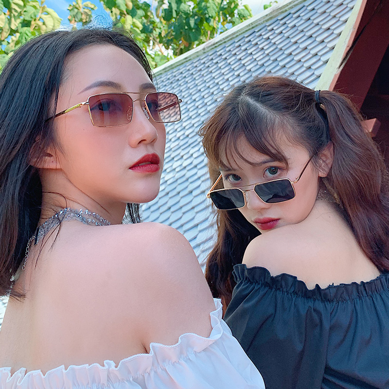 (YUZHU) COD Kacamata Hitam Korea Fashion Wanita/Pria Kacamata Hitam Aviator Retro Gaya Cewek Sunglasses