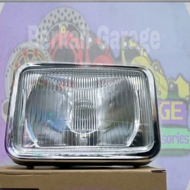 Reflektor Lampu Depan RX-King Lama 5t5 List Besi Depan Kaca