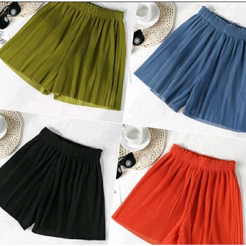 Hotpants Celana pendek Plisket kekinian gaul korea cewe Perempuan Wanita dewasa