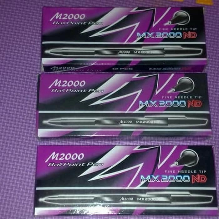 (12pcs) Pulpen Tinta Hitam M2000