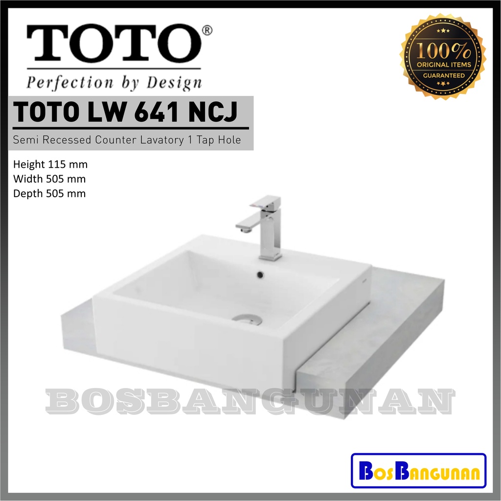 Jual Wastafel Semi Recessed TOTO LW641NCJ / Wastafel TOTO LW 641 NCJ
