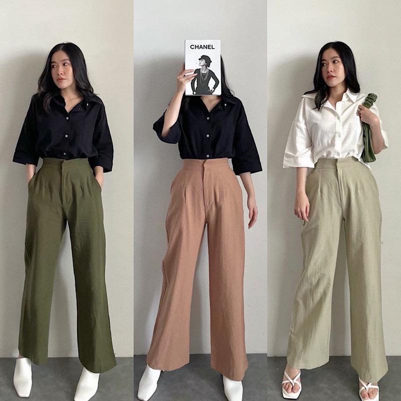 Kulot Linen Highwaist SEOUL Kulot Linen Laura Slim  Celana Kulot Linen Cullote / SEOUL Kulot Linen