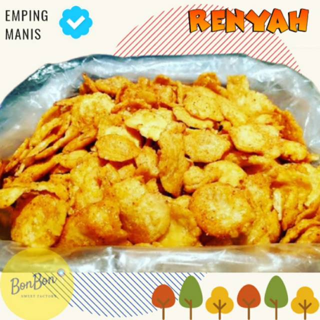 

Emping Manis 1 Kg / Keripik Emping Manis Kecil Mini Tipis Renyah / Kripik Belinjo Melinjo