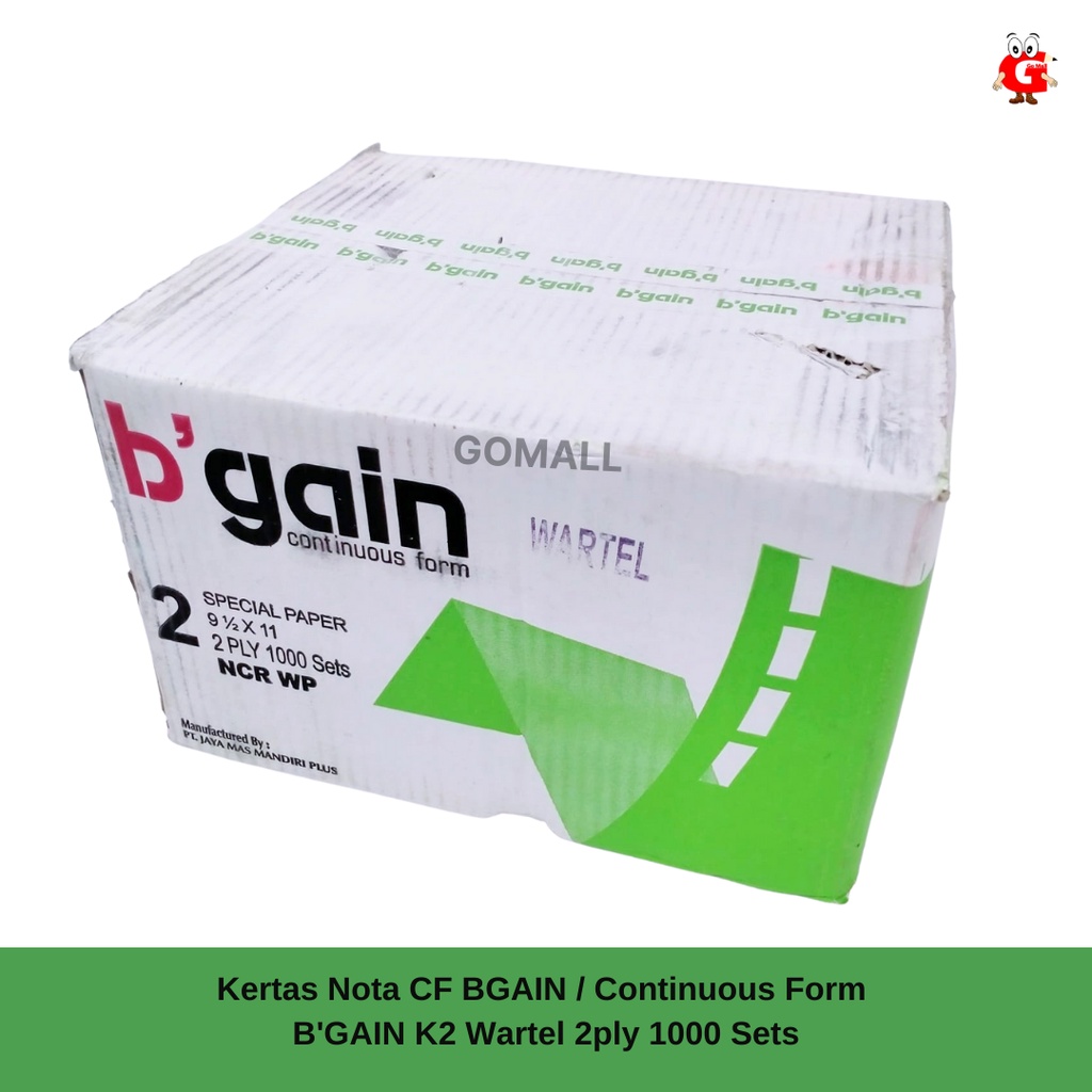 

Kertas Nota CF BGAIN / Continuous Form B'GAIN K2 Wartel 2ply 1000 Sets