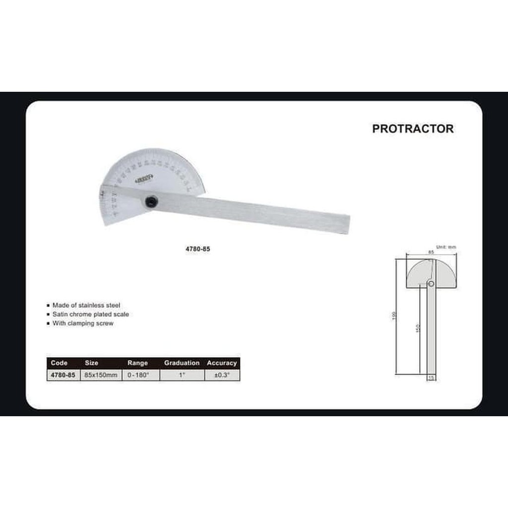 

Unik DEGREE PROTRACTOR BUSUR DERAJAT 4780-85 (INSIZE) onderdil Limited