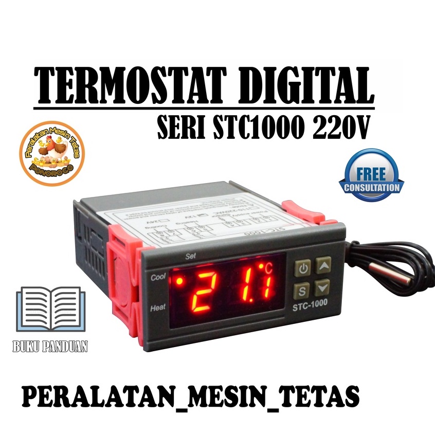 Paket Siap Pakai Termostat STC1000 Termo-Hygrometer  Kap.25 Sampai 30 Butir Mesin Tetas Full Otomatis Penetas Otomatis