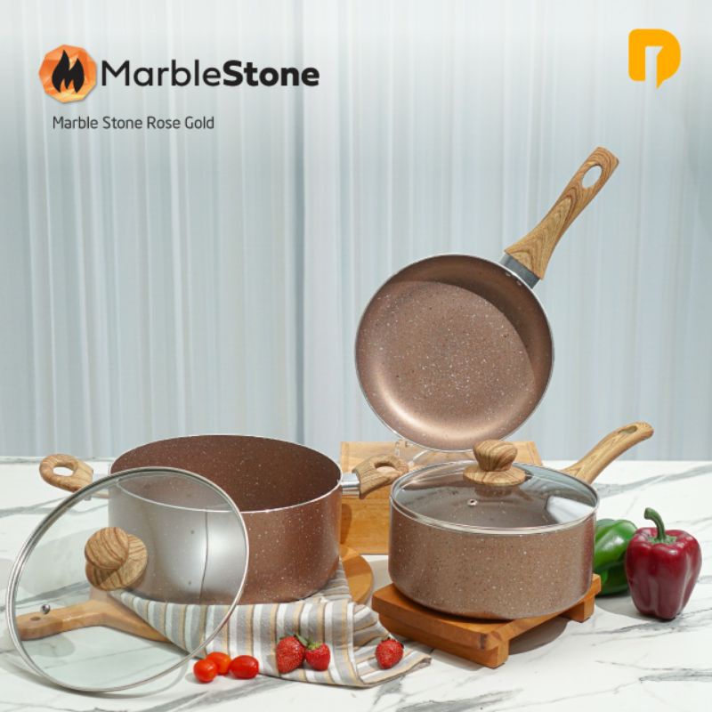 Set Panci Marble Stone Rose Set