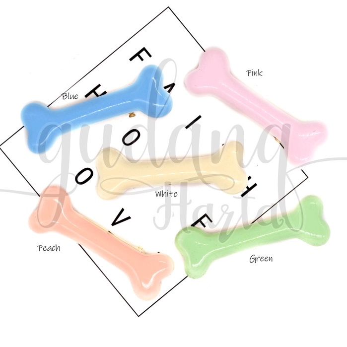 Jepit Rambut Pastel Dog Bone Hairclip Mainan Tulang Dog GH 213318