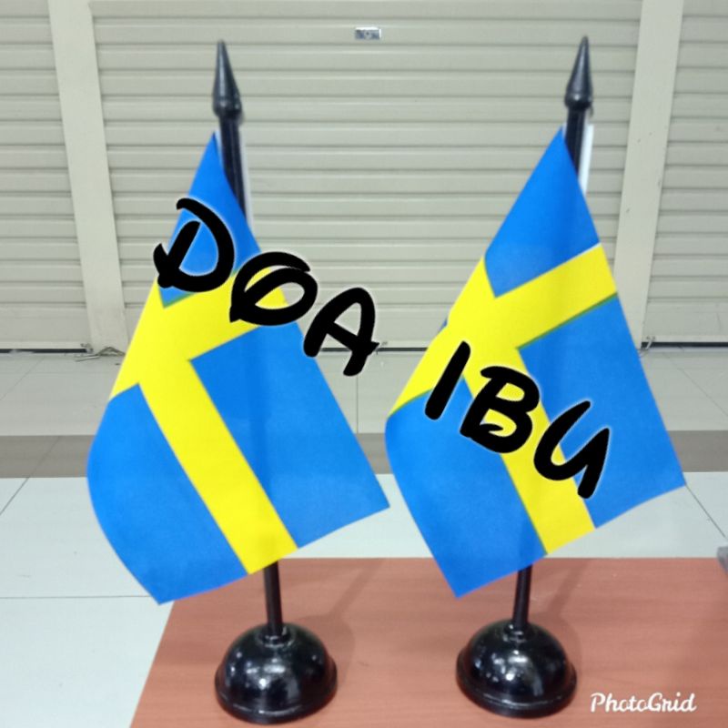 

best seller tiang kayu meja+bendera SWEDIA ready stock