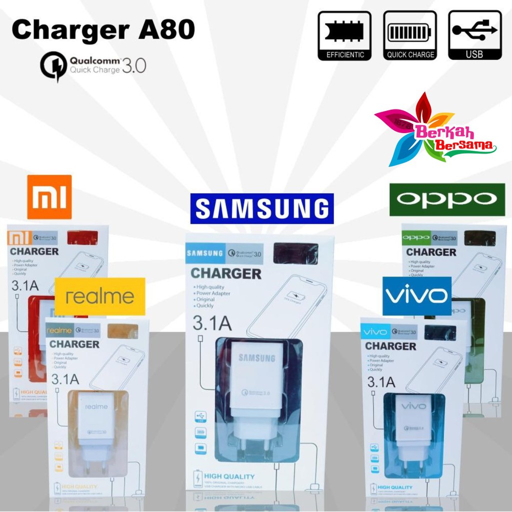 BM048 A80 Cashan Cashan SAMSUNG 3Amper QUALCOM micro fast Charging Anti meledak J2 prime j3 j5 j7 BB4766