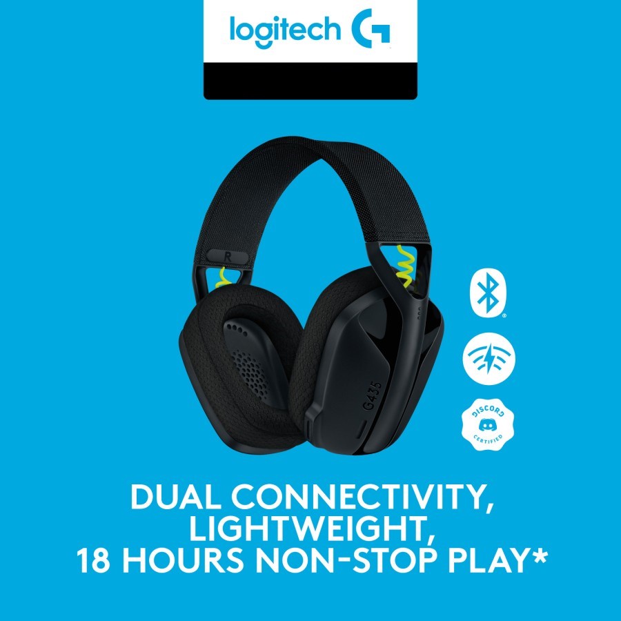 LOGITECH G435 Headset Gaming Wireless Bluetooth Ultra-light Headphone