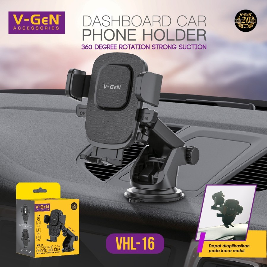 Dashboard Car Phone Holder HP Mobil V-GeN VHL-16 Strong Suction VGEN ORI