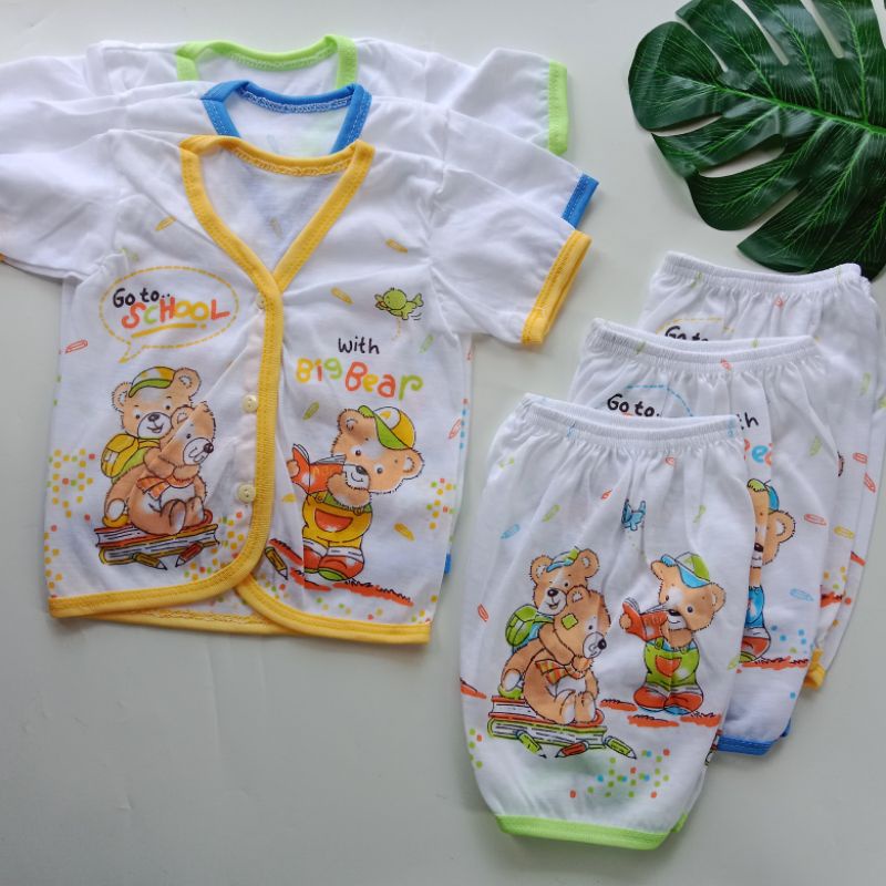 Bundle 6 PCS Setelan Baju Bayi Lengan Pendek Murah