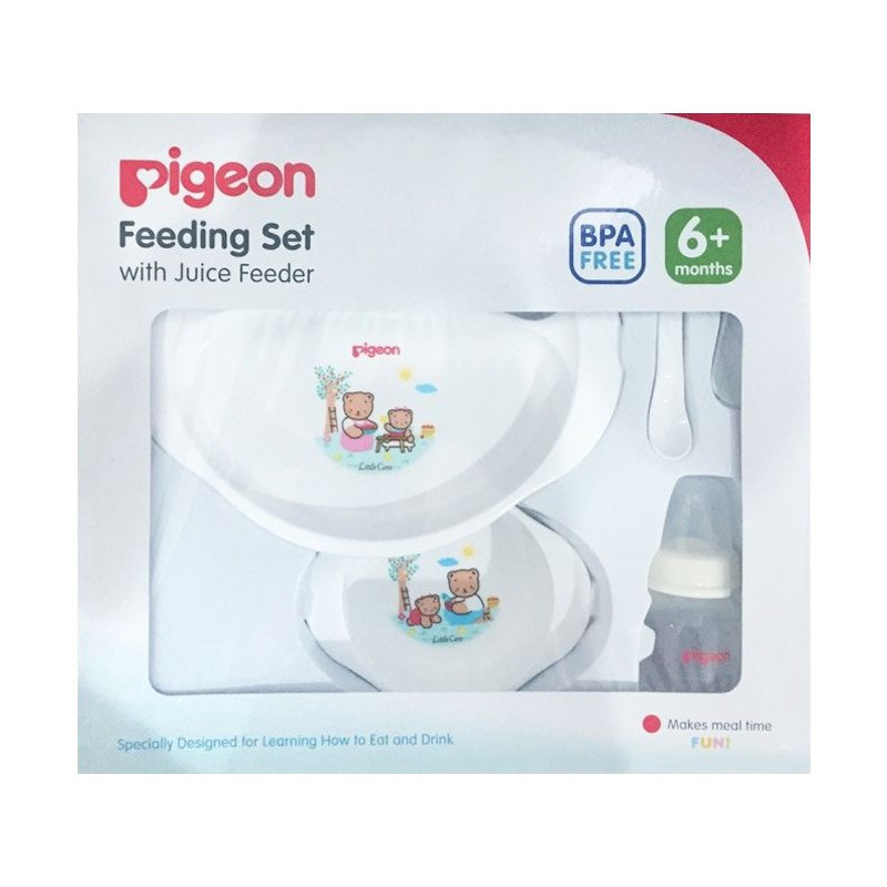 Pigeon Feeding Set With Juice Feeder BERUANG Perlengkapan Makan Bayi