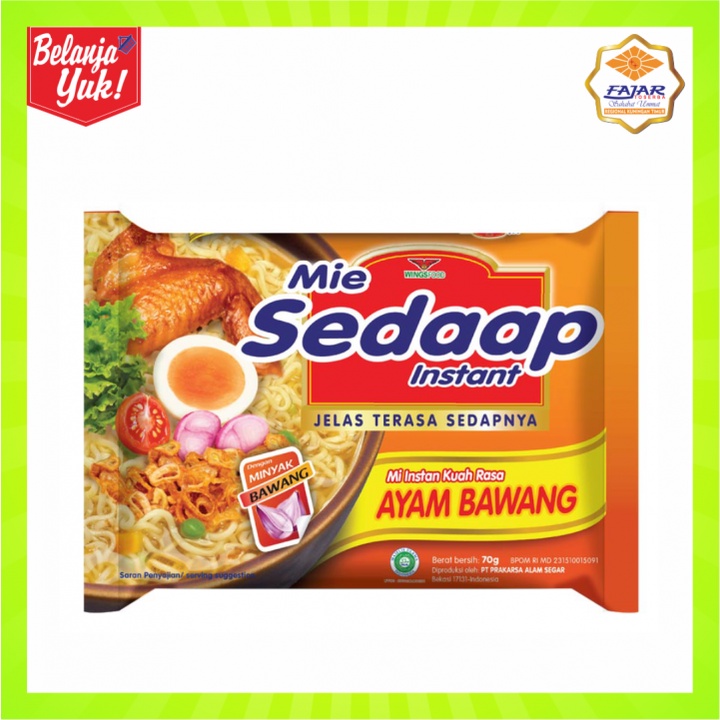 

Sedaap Mie Instan Kuah Mie Sedap Kuah Rasa Ayam Bawang 70 gr | 1 pcs