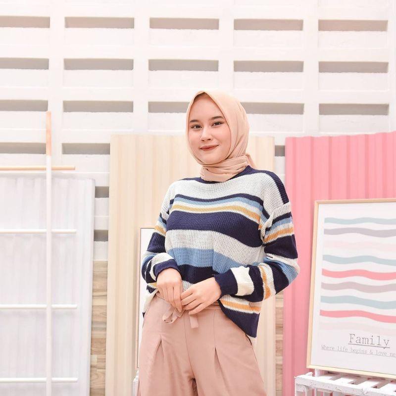 zelline official atasa rajut polly sweater bahan tebal