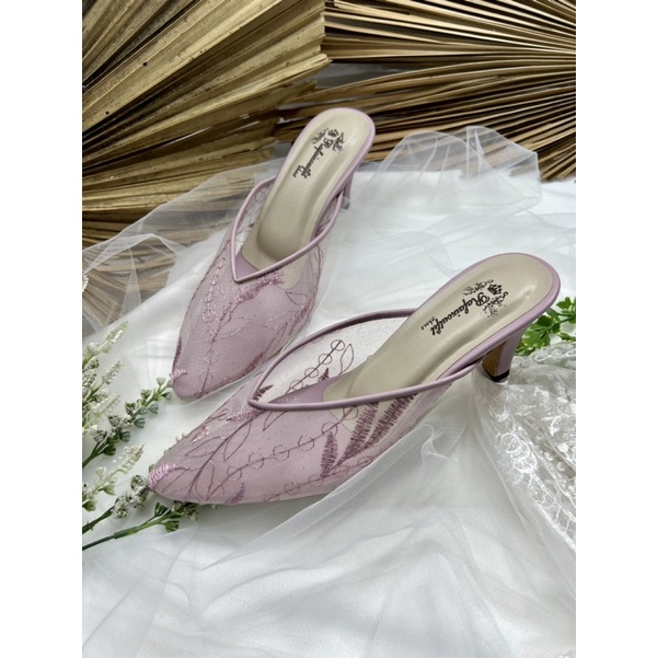 RaFAIZOUTFIT sepatu johana wanita lavender 7cm lancip