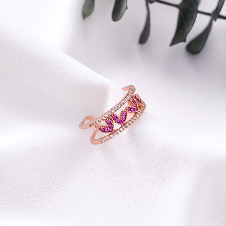 Cincin Korea Gold Plated Sangat cakep elegan CA012 Free Size Open Ring Love Cute