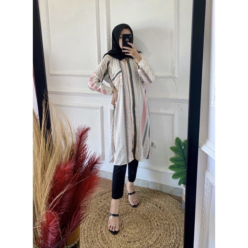 tunik motif / tunik wanita / kikan tunik / tunik rayon motif