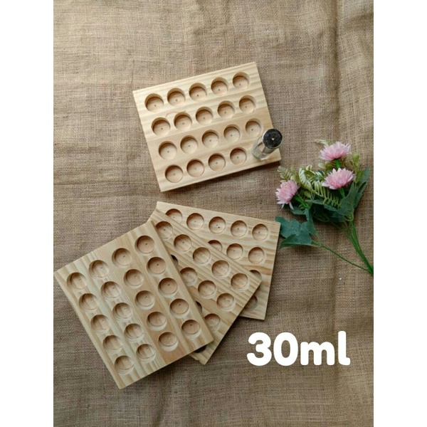 STAND PARFUM KAYU/TATAKAN PARFUM ROLL ON 30ml /RAK PARFUM DARI KAYU