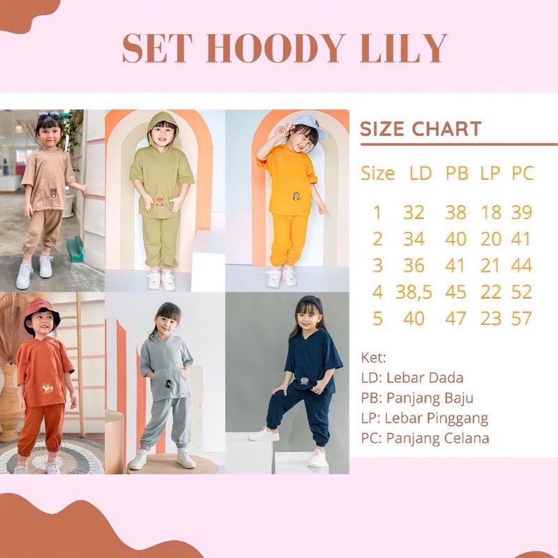 PROMO 7.7 Setelan Anak Unisex Hoodie Lily Oversize Mix Warna Size 1-5Tahun SMILEE