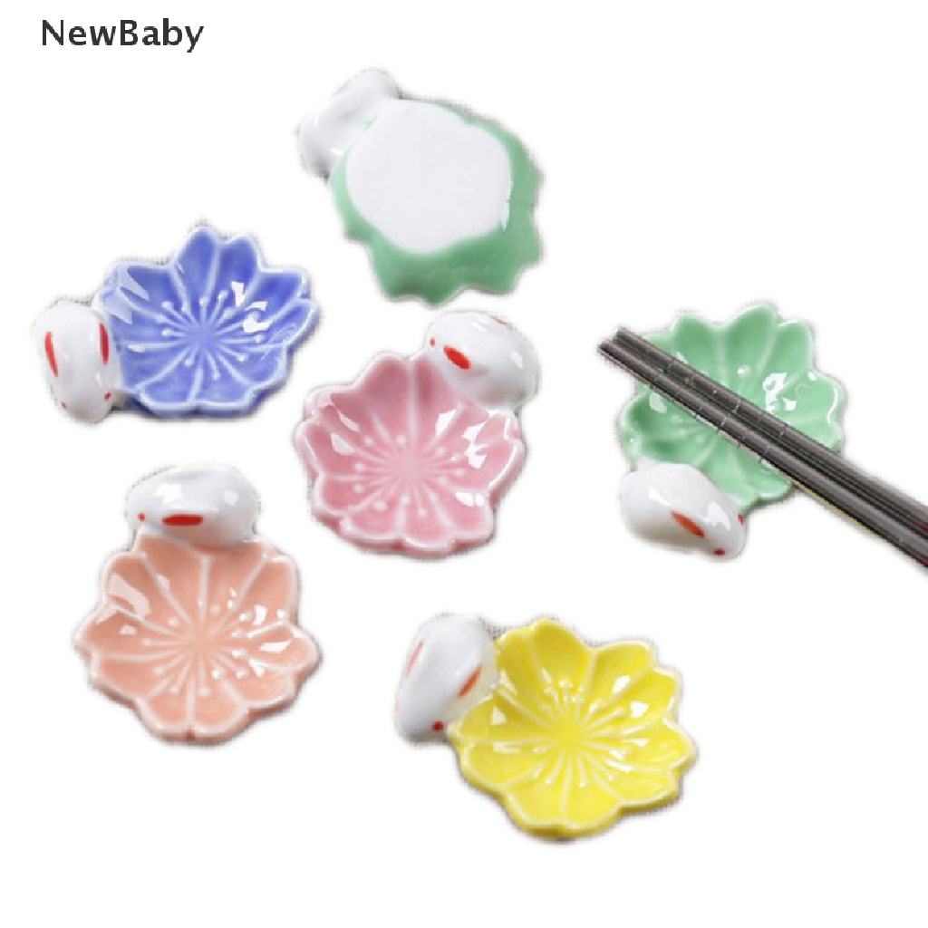 Newbaby 1pc Stand Holder Sumpit / Pen Bentuk Kelinci Bahan Keramik