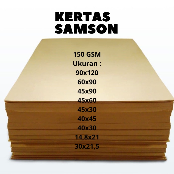 Jual Kertas Samson Kraft Cokelat Tebal 150Gsm/Gram Semua Ukuran ...